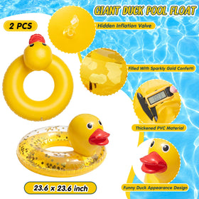 Bright colors duck float by Hungdao adds cheerful vibes to pool.