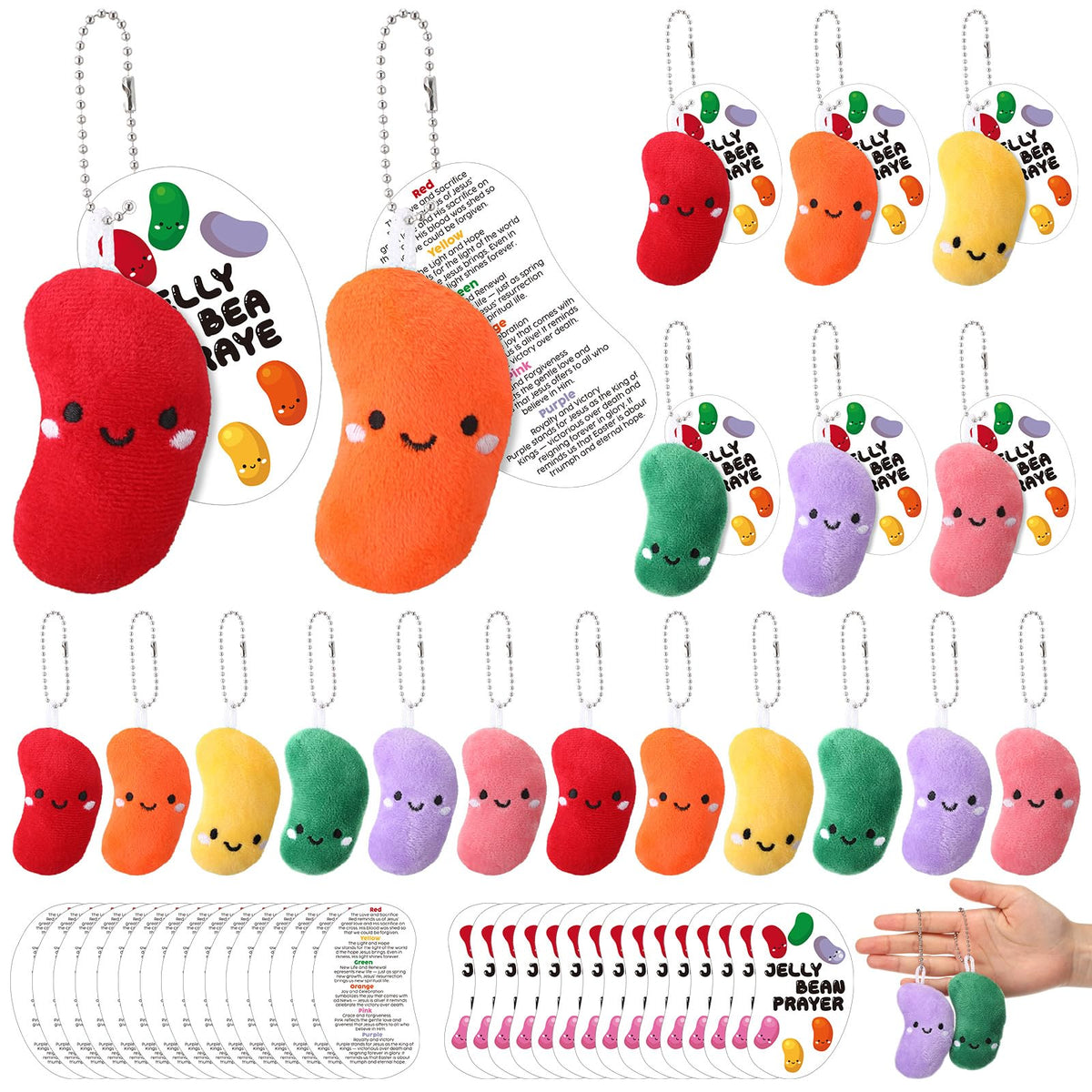 Hungdao Easter bean plush pendant for Easter baskets, soft texture.
