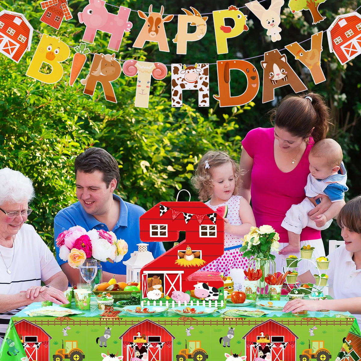 Hungdao farm-theme cows roosters pigs pinata, vivid characters enhance barnyard party ambiance.