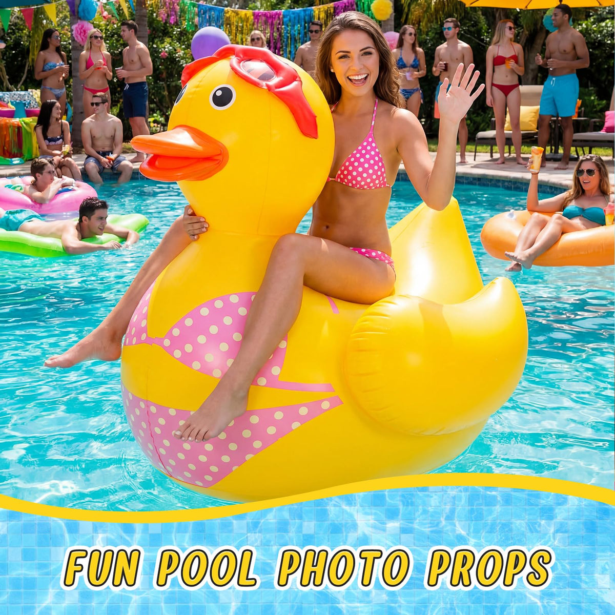 Hungdao giant duck decor for beach parties and photogenic moments.