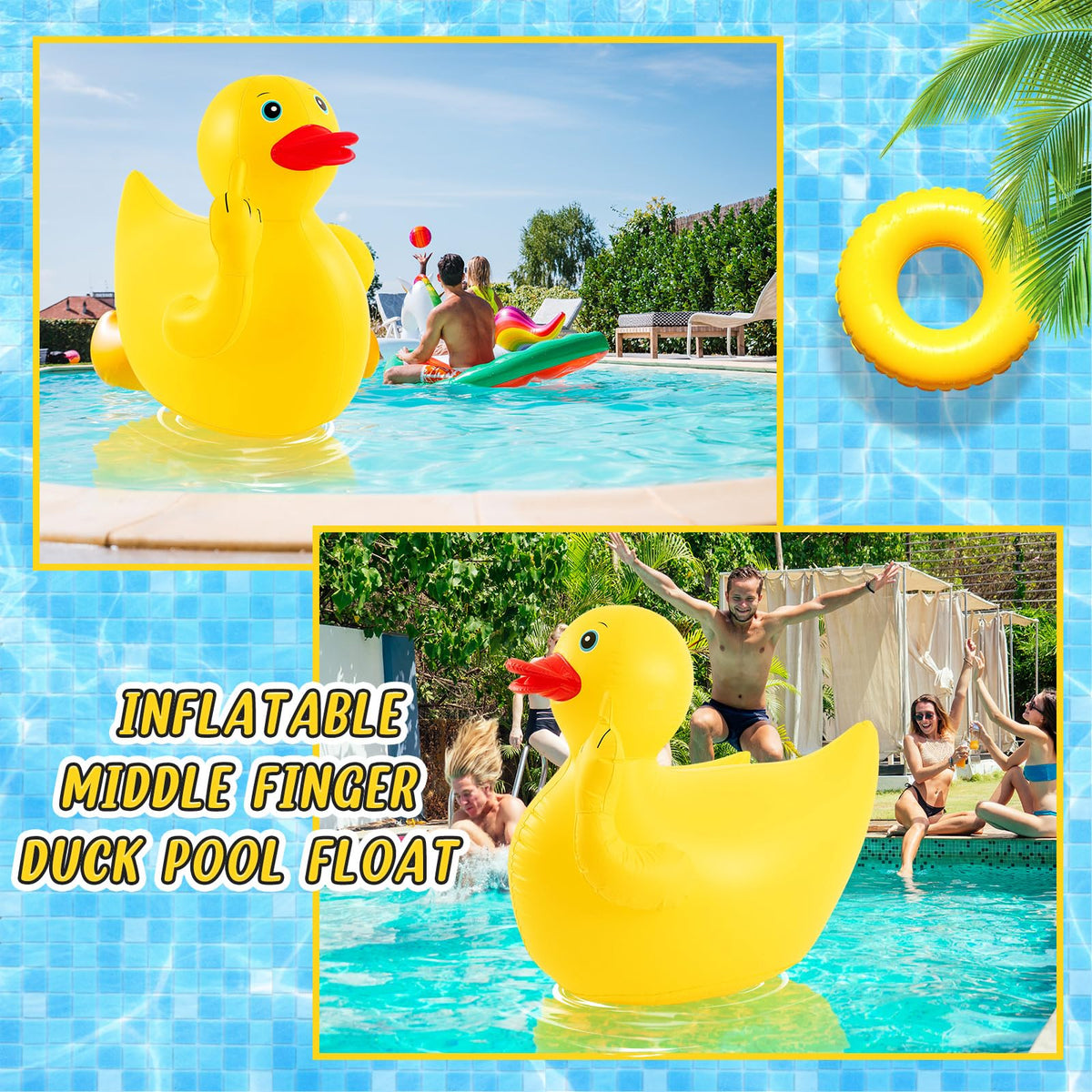 Hungdao giant inflatable duck bright color, high visibility for party decor