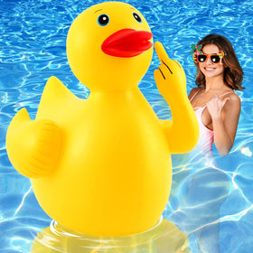 Hungdao giant inflatable duck in full view, ideal pool centerpiece