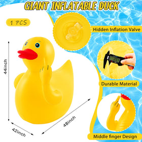 Hungdao giant inflatable duck side view, adds playful float to summer day
