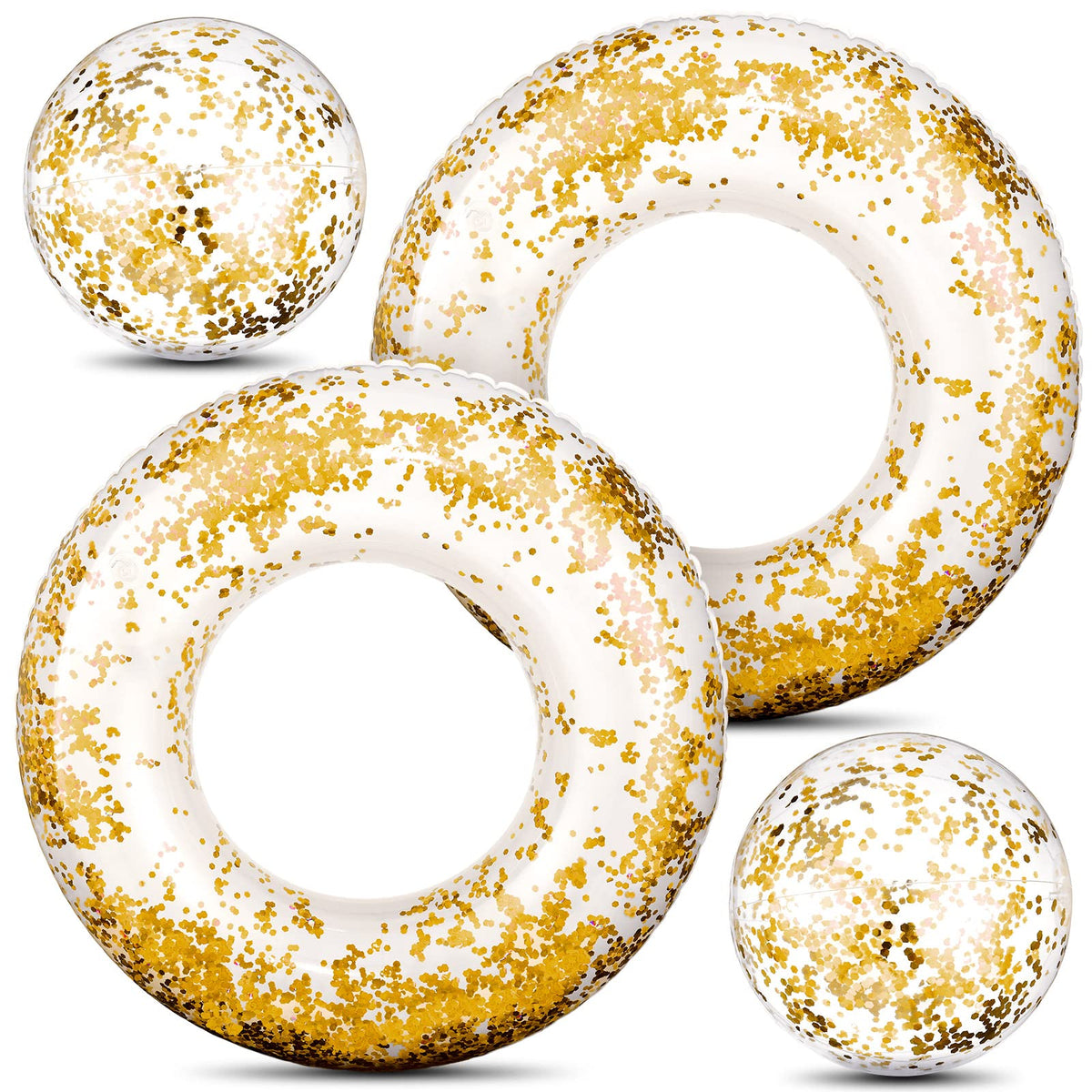 Hungdao glitter pool tube 80 cm shines in sun for festive pool parties.