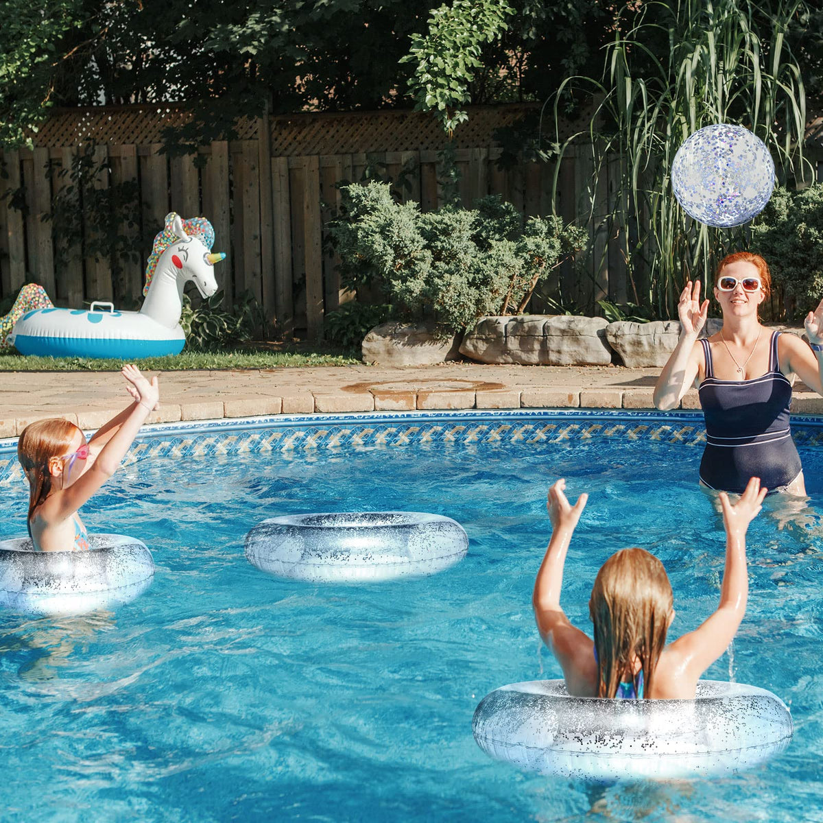 Hungdao glitter pool tube 80 cm ready for poolside fun and splash