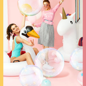 Hungdao inflatable clear beach ball closeup showing durable PVC construction