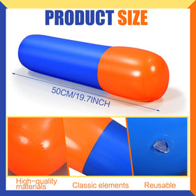Hungdao inflatable dart stick blue orange lightweight prop for dynamic gun-themed activities.