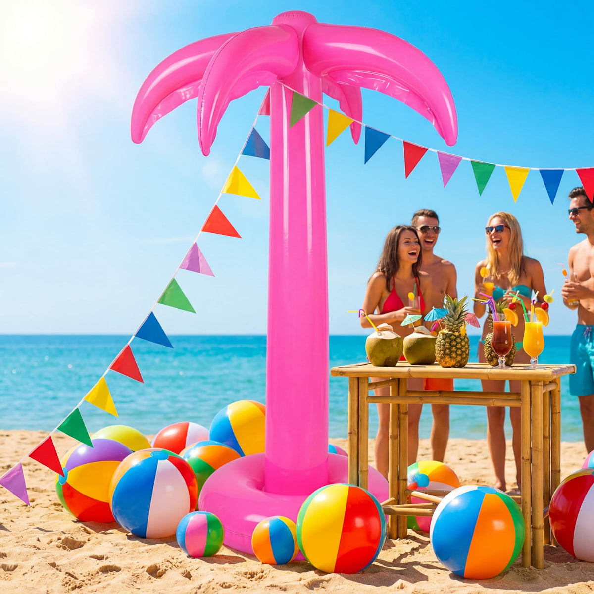 Hungdao 170cm palm trees brightening poolside or beach party atmospheres.