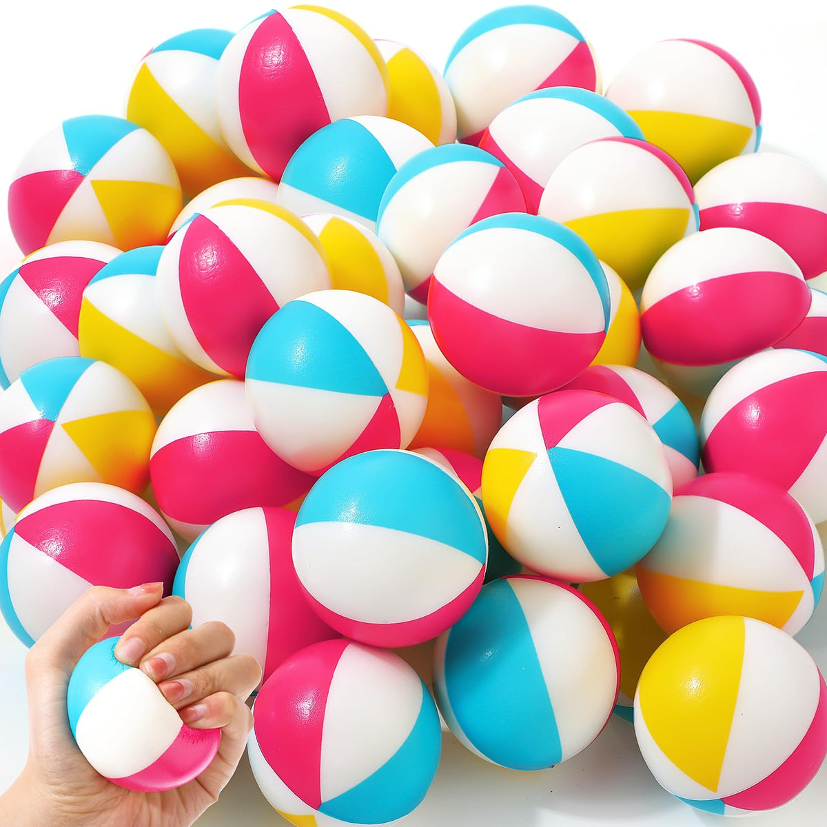 Hungdao mini beach ball 2.5-inch foam, perfect party favors and stress-relief toy.