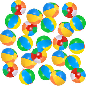 Hungdao mini rainbow beach balls with hooks for simple hanging setups.