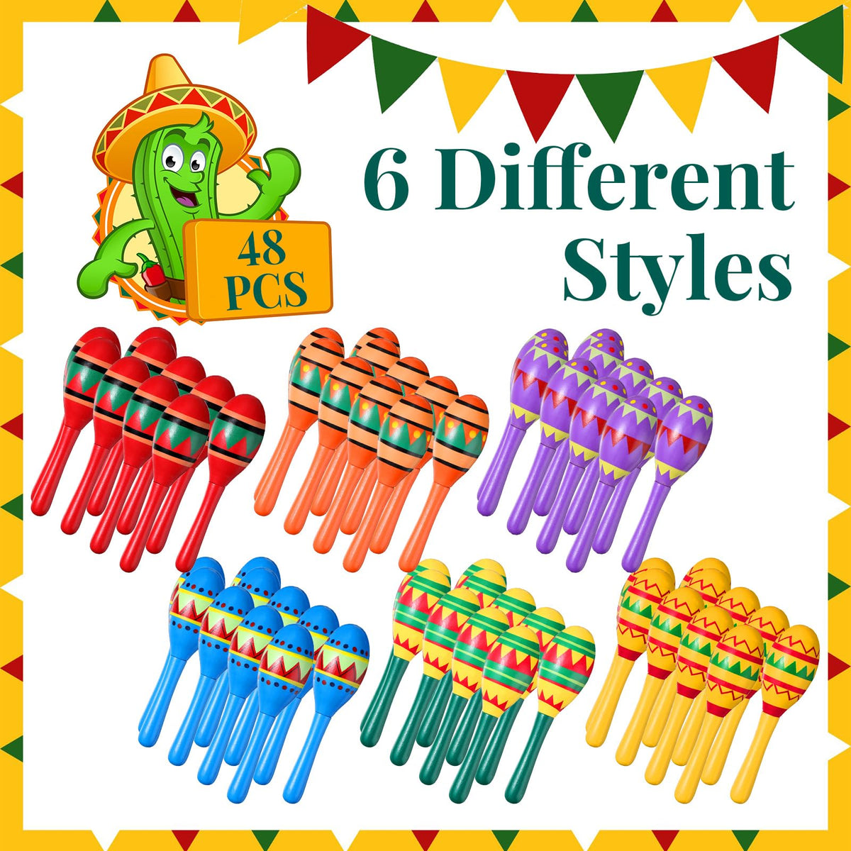 Hungdao mini wooden maracas in second design for lively celebrations and kid-friendly fun.