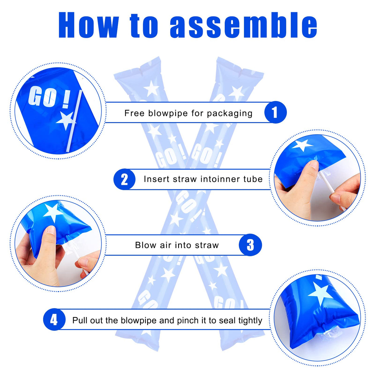 Hungdao noisemaker blue close-up highlighting durable plastic construction.