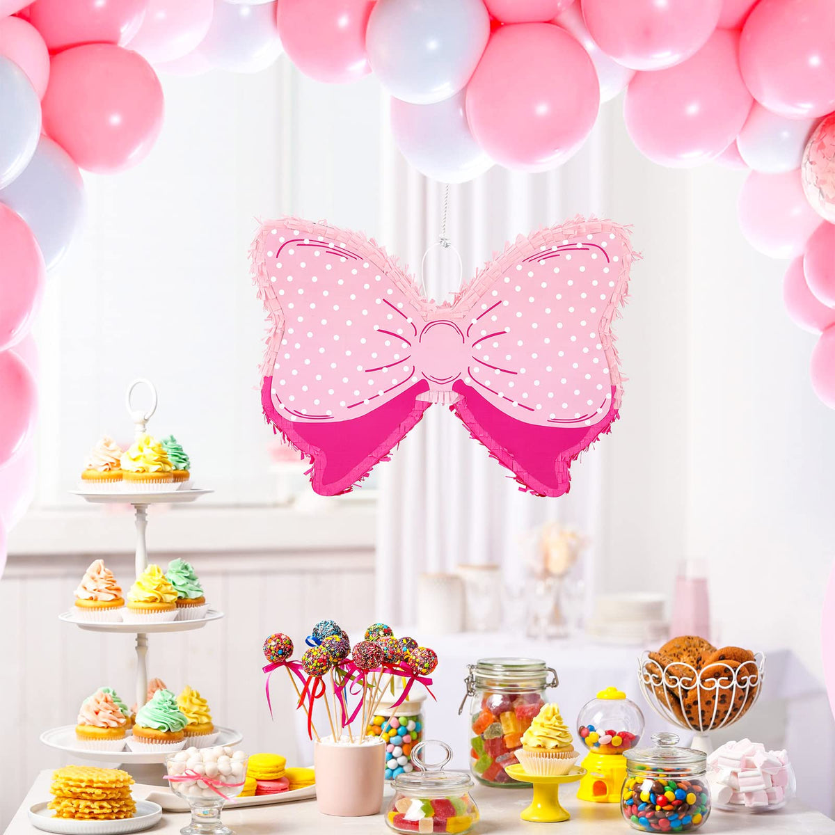 Hungdao Pink Bow Pinata eye-patch with blindfold for a fun party game