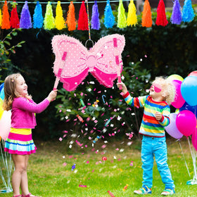 Hungdao Pink Bow Pinata hanging decor, charming centerpiece for events