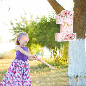 Hungdao pink floral piñata set for baby showers and kids’ parties.