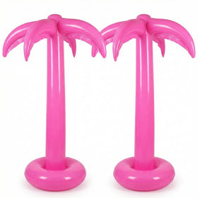 Hungdao pink inflatable palm tree, 170cm, front view, ideal beach party backdrop.