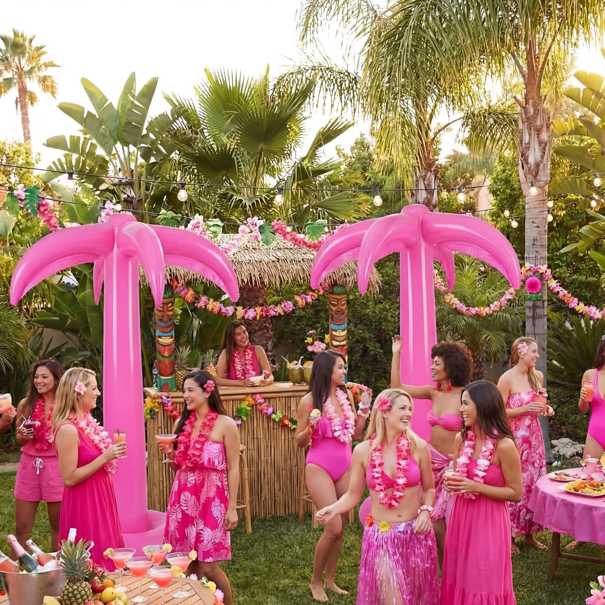 Hungdao pink palm tree suitable for indoor or outdoor tropical ambiance.