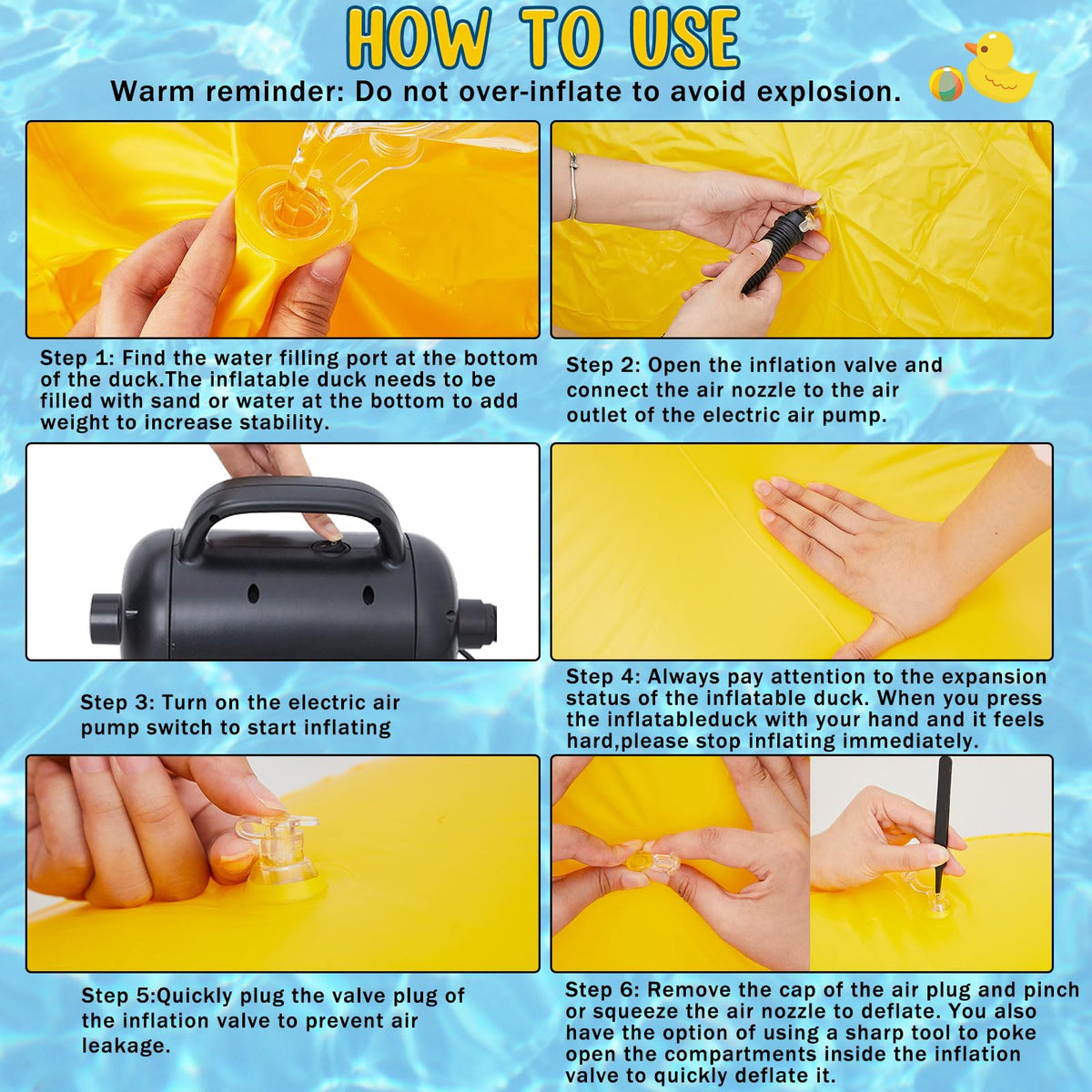 Hungdao PVC-durable inflatable duck for reliable outdoor use