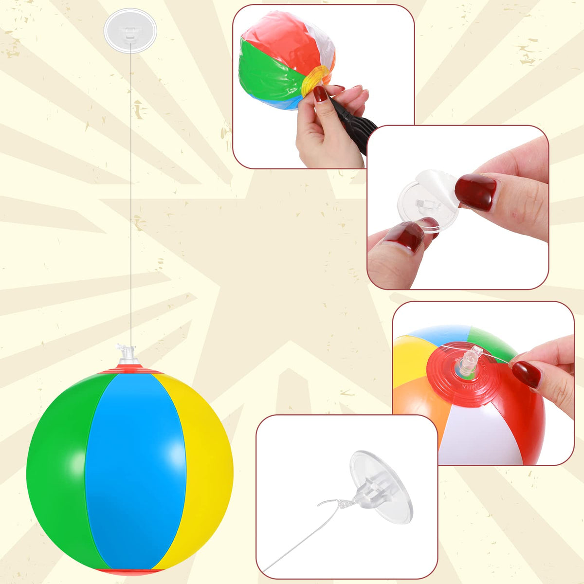 Hungdao small inflatable pool balls for portable pool decorations.