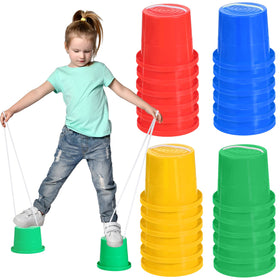 A kid using Hungdao stilts at home or school for playful balance practice.