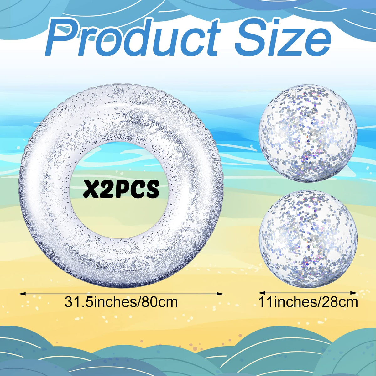 Hungdao 4-piece glitter set enhances summer photos and decor