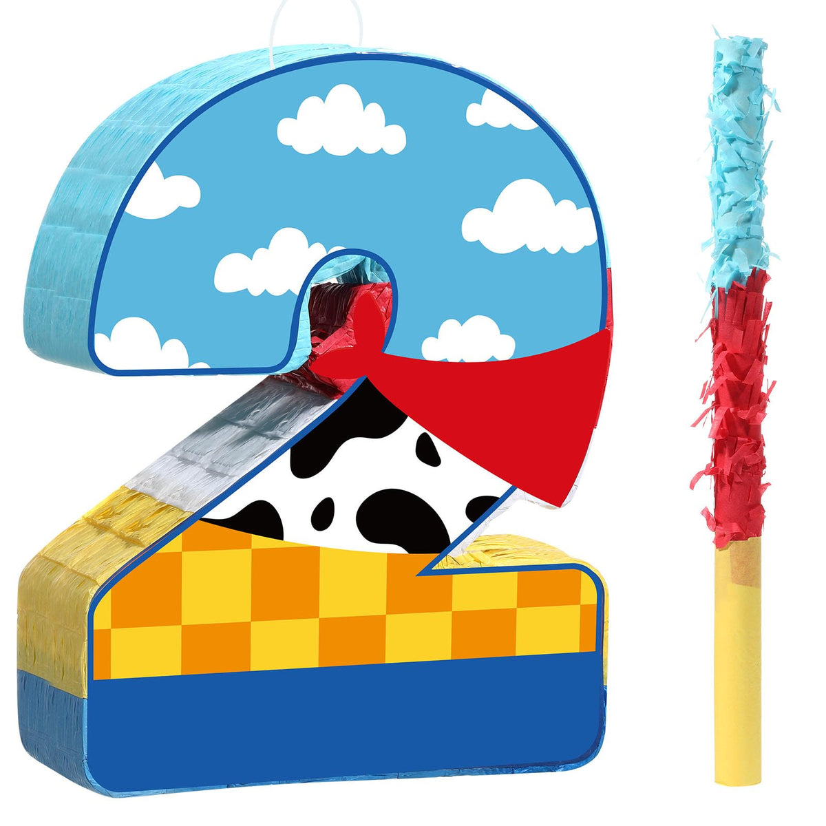 Hungdao toy inspired 2nd birthday pinata with a cowboy design for interactive play.