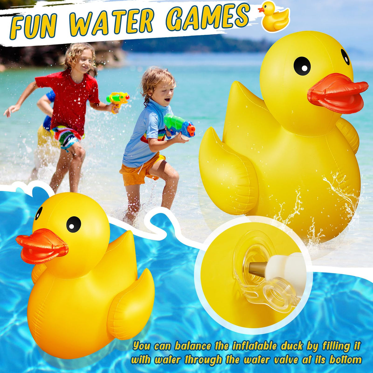 Hungdao water-stabilized base helps the float sit steady in water