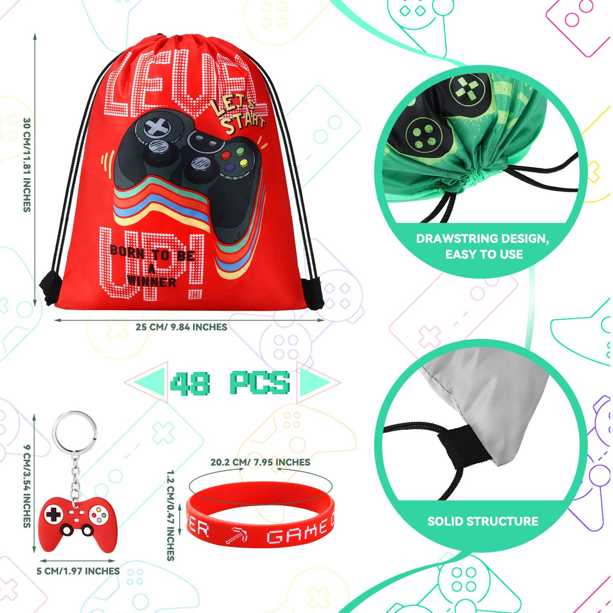 Hungdao silicone wristbands with game designs, comfortable wear for party guests.