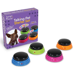 Hunger For Words talking buttons starter set with four recordable buttons for dog communication.