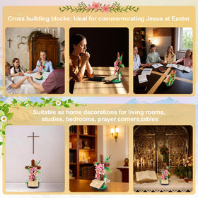 HUNKING Jesus Cross Flower book base adds balance and stability.