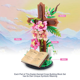 HUNKING Jesus Cross Flower desktop display serves as a serene accent.