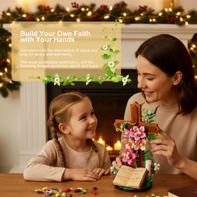 HUNKING Jesus Cross Flower Easter decoration evokes seasonal spiritual charm.