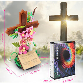 HUNKING Jesus Cross Flower shelf setup demonstrates a decorative cross display.