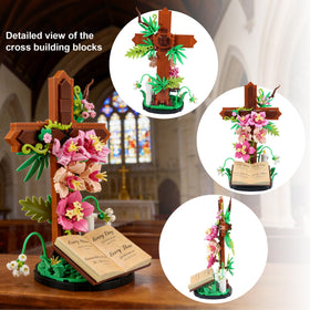 HUNKING Jesus Cross Flower vines add natural elegance to shelves.