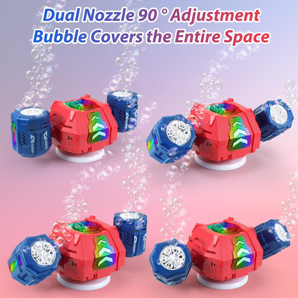 HUNKING RC Bubble Machine 420ml reservoir supports longer bubble sessions.