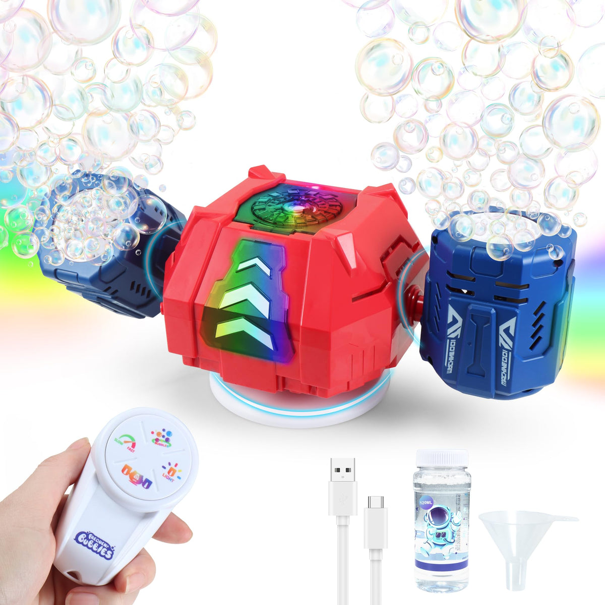 HUNKING RC Bubble Machine remote control enables easy bubble shows.