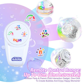 HUNKING RC Bubble Machine RGB lights creating colorful nighttime shows