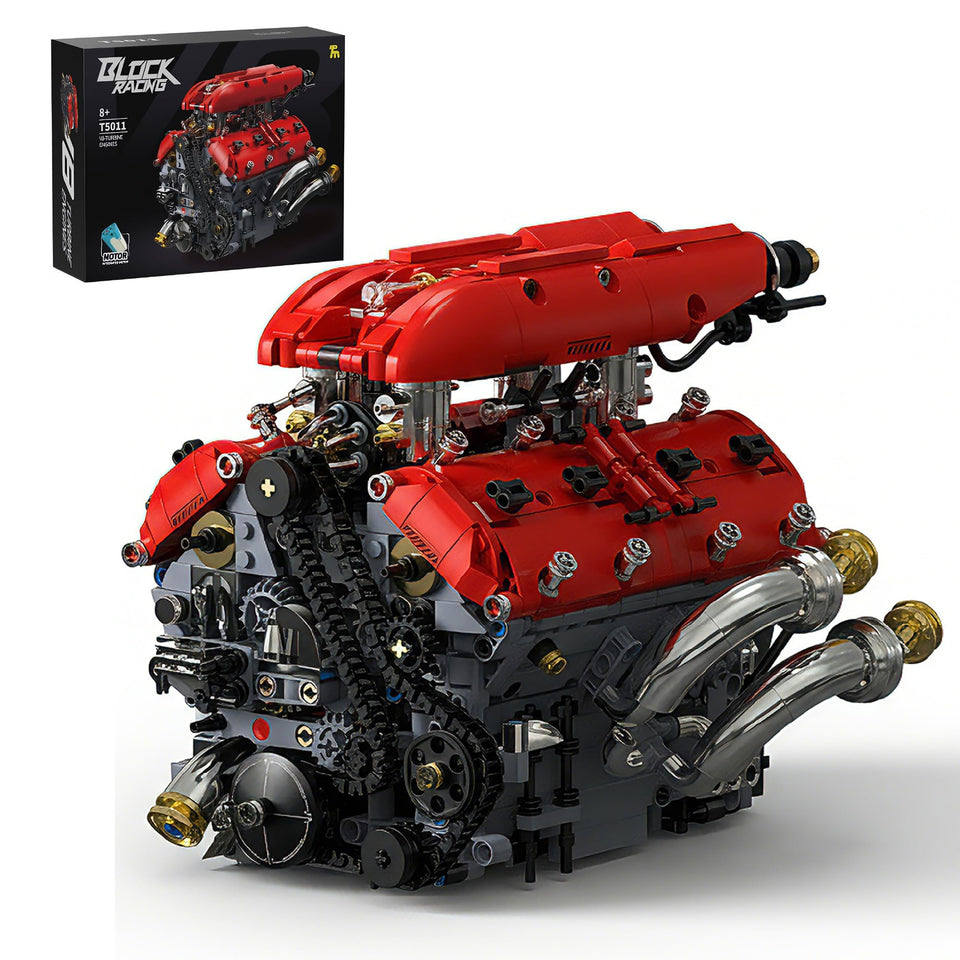 HUNKING V8 engine model kit assembly view for hands on learning