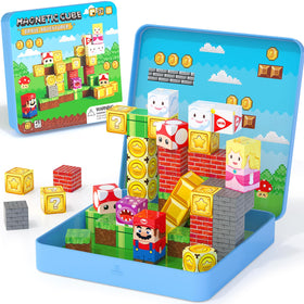 Hunloot 49-piece magnetic tiles travel set for creative building on the go