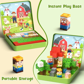 Hunloot barns and farm scene tiles elevate imaginative construction and problem-solving.