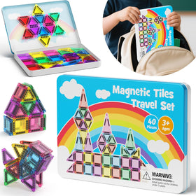 Hunloot magnetic building blocks in an iron box for tidy trips.