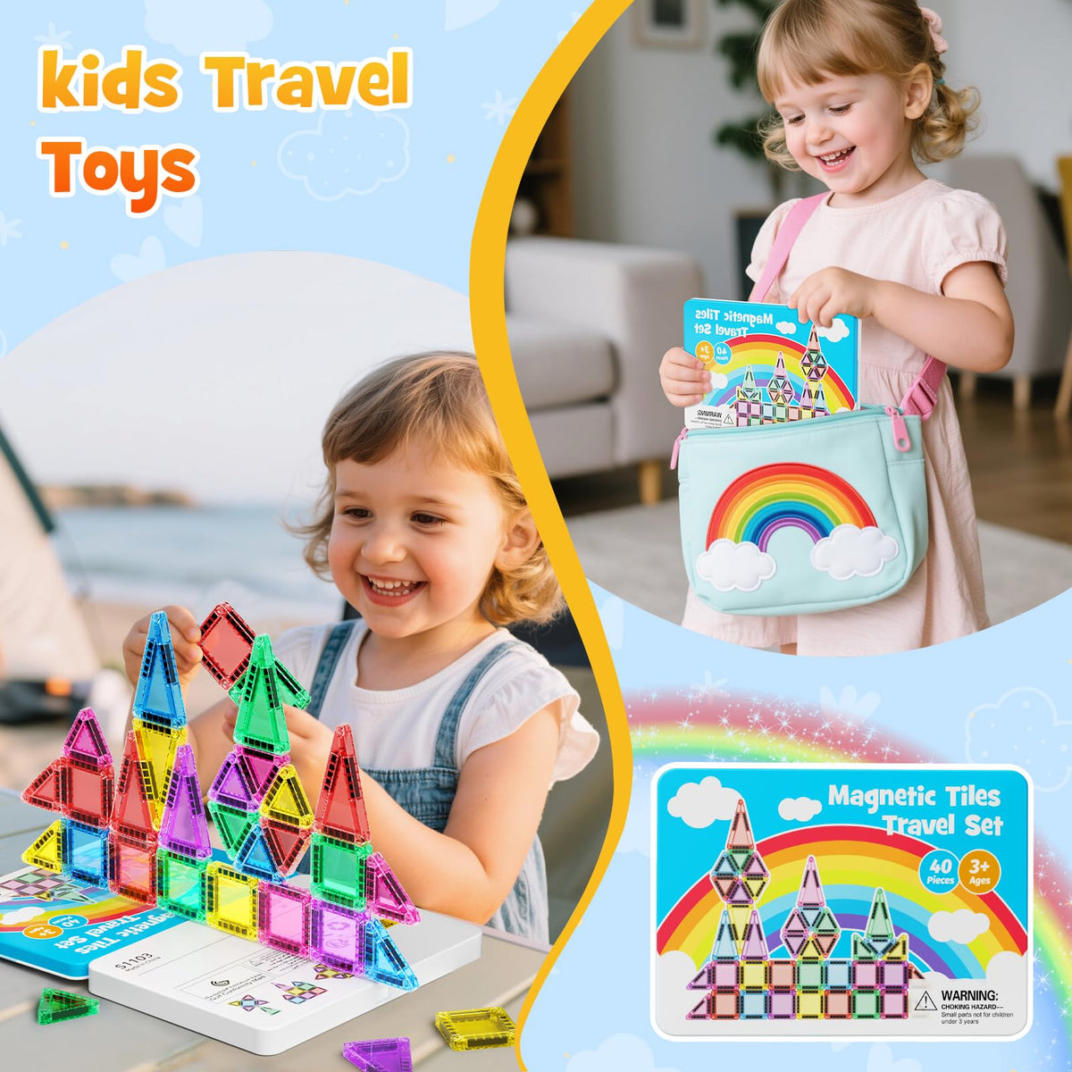 Hunloot bright color magnets with burr-free edges for safe play.