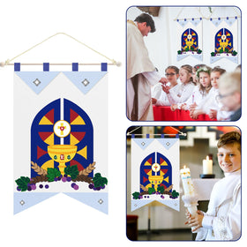 HunnmingRe comprehensive package banner kit for first communion celebrations.