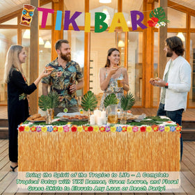 HunnmingRe tropical party decor backdrop creates immersive island vibes.