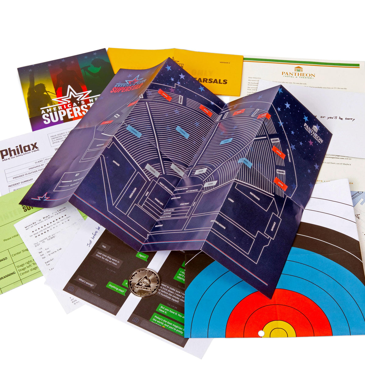 Hunt A Killer Final Act game night setup invites friends to solve a chilling talent show mystery together