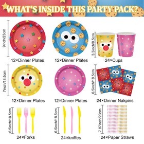 Huorege cookie party 7-inch dessert plates add playful charm to dessert tables