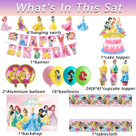 Hupalun Disney Princess tablecloth adds princess charm to party tables and snacks.