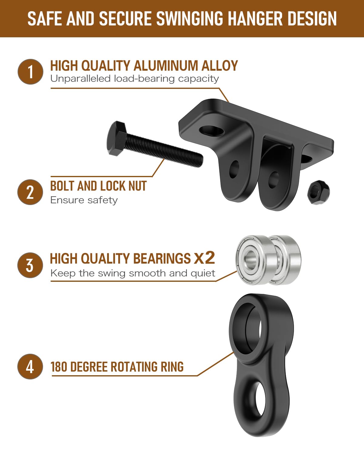 HUPBIPY screws and bolts included for quick, secure ceiling mounting