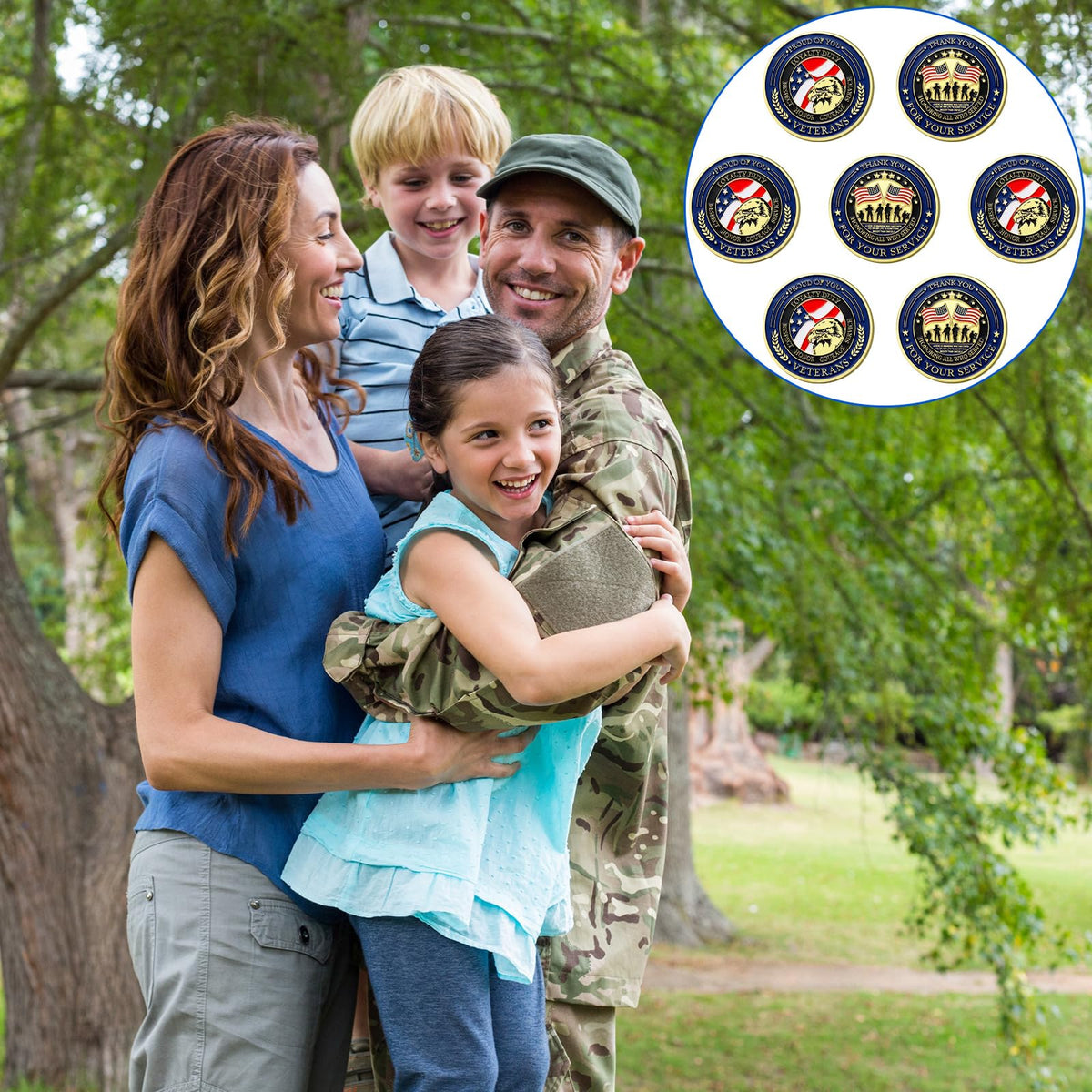 Huquary coins serve as shelf decor honoring service.