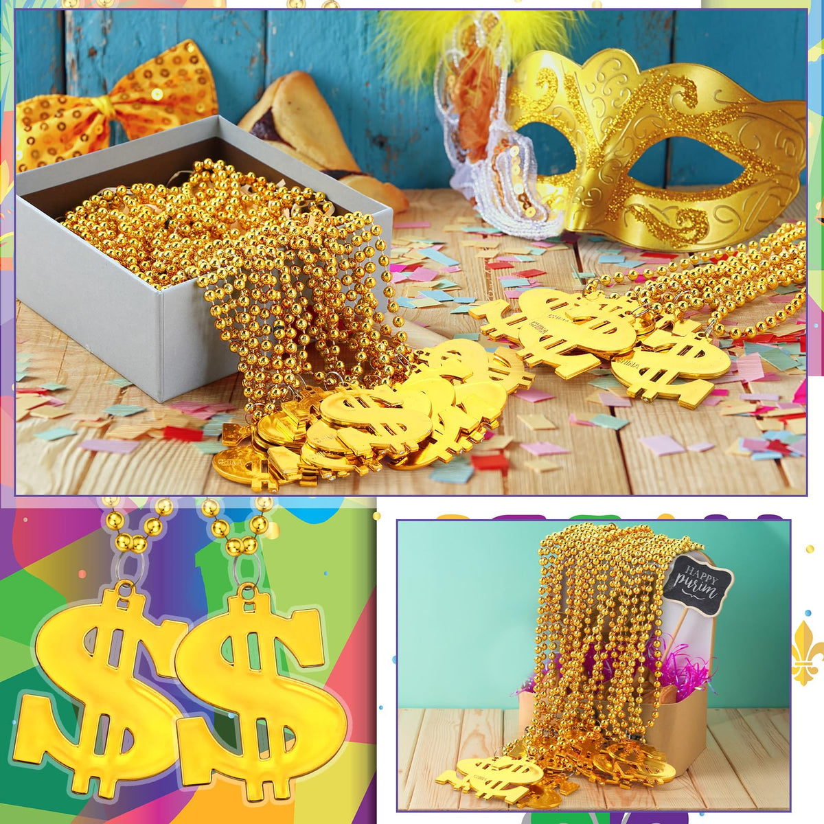 Huquary dollar-sign necklace shines with eye-catching party flair